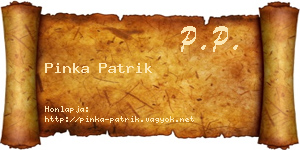 Pinka Patrik névjegykártya
